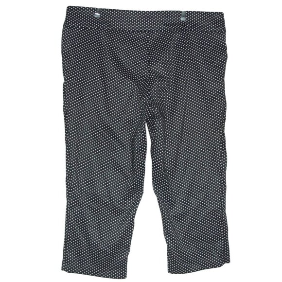 LC Laura Cruz Capri Pants Womens Size 22 black white polkadot Pull On high rise - Picture 5 of 7